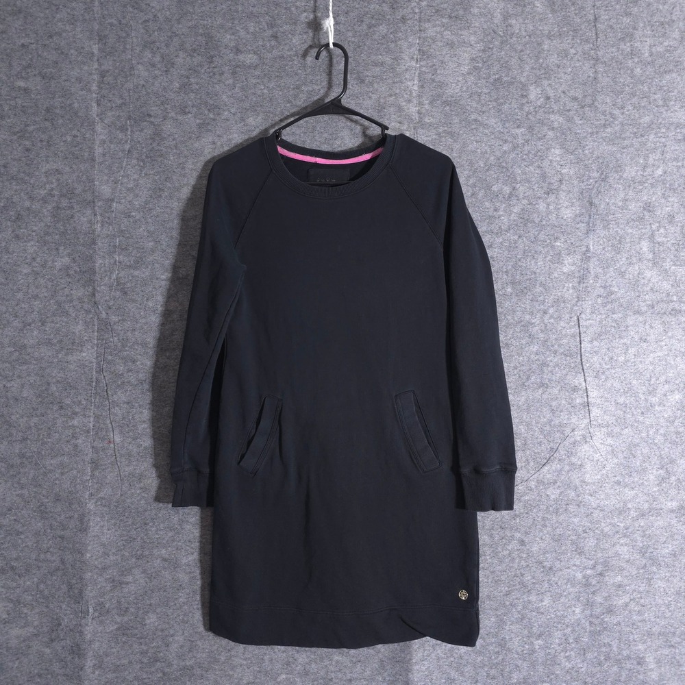 Lilly Pulitzer Women's Black Long Sleeve Sweatshirt Dress with Pockets XS Solid
